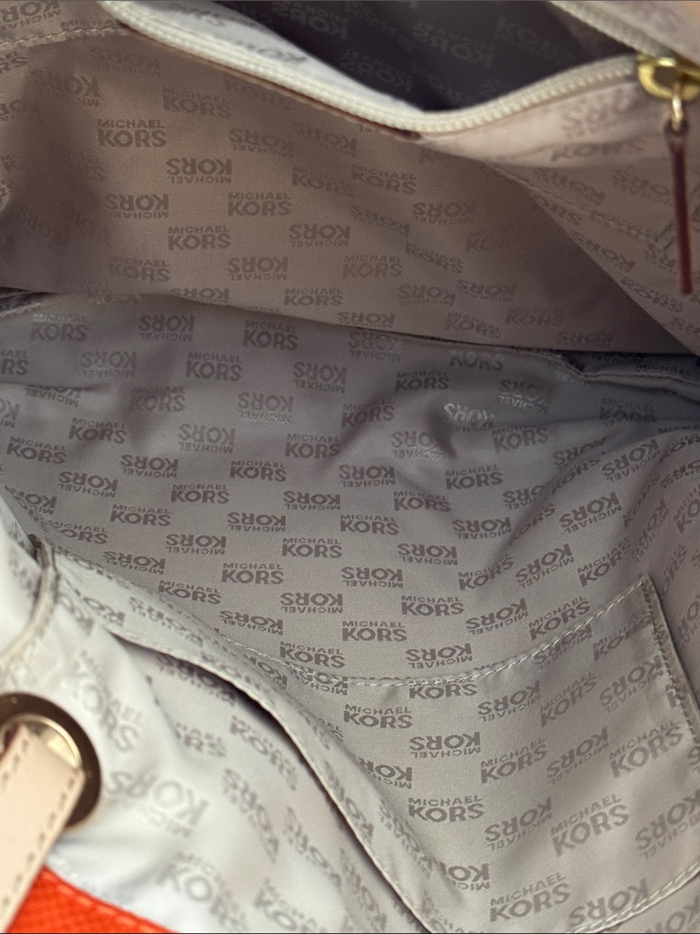 Michael Kors Burnt Orange Canvas Tote with Tan Leather Straps - Picture 11 of 11